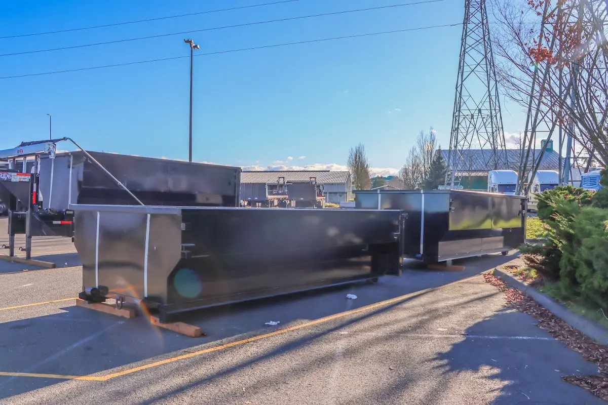 Roll-off dumpster ready for waste disposal at job site for Residential Dumpster Rental in Lodi